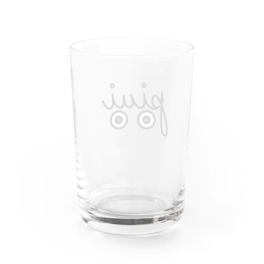 もこもこイエティのぴういロゴデザイン Water Glass :back