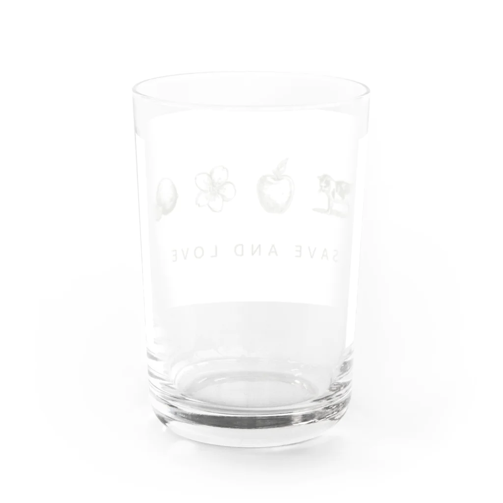 くろねこのてんのSAVE AND LOVE Water Glass :back