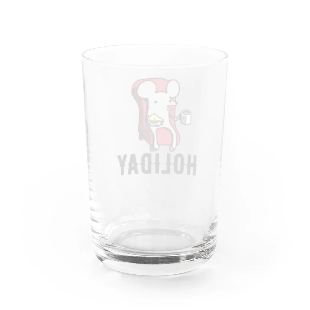 とんとんSHOPの休日のネズミくん Water Glass :back