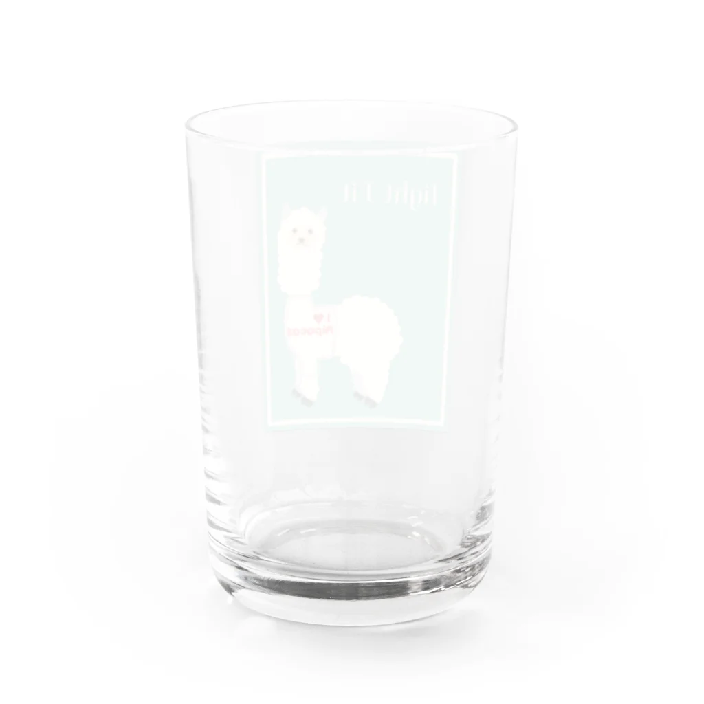 はたらくアルパカ アルさんのアルパカ セーターぴったりすぎ Water Glass :back