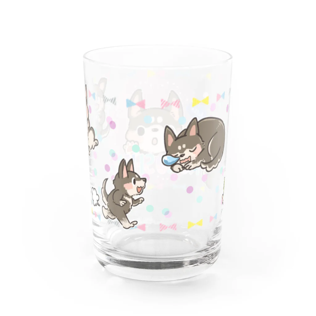 ふんわり本舗のすこやか（黒柴グラス） Water Glass :back