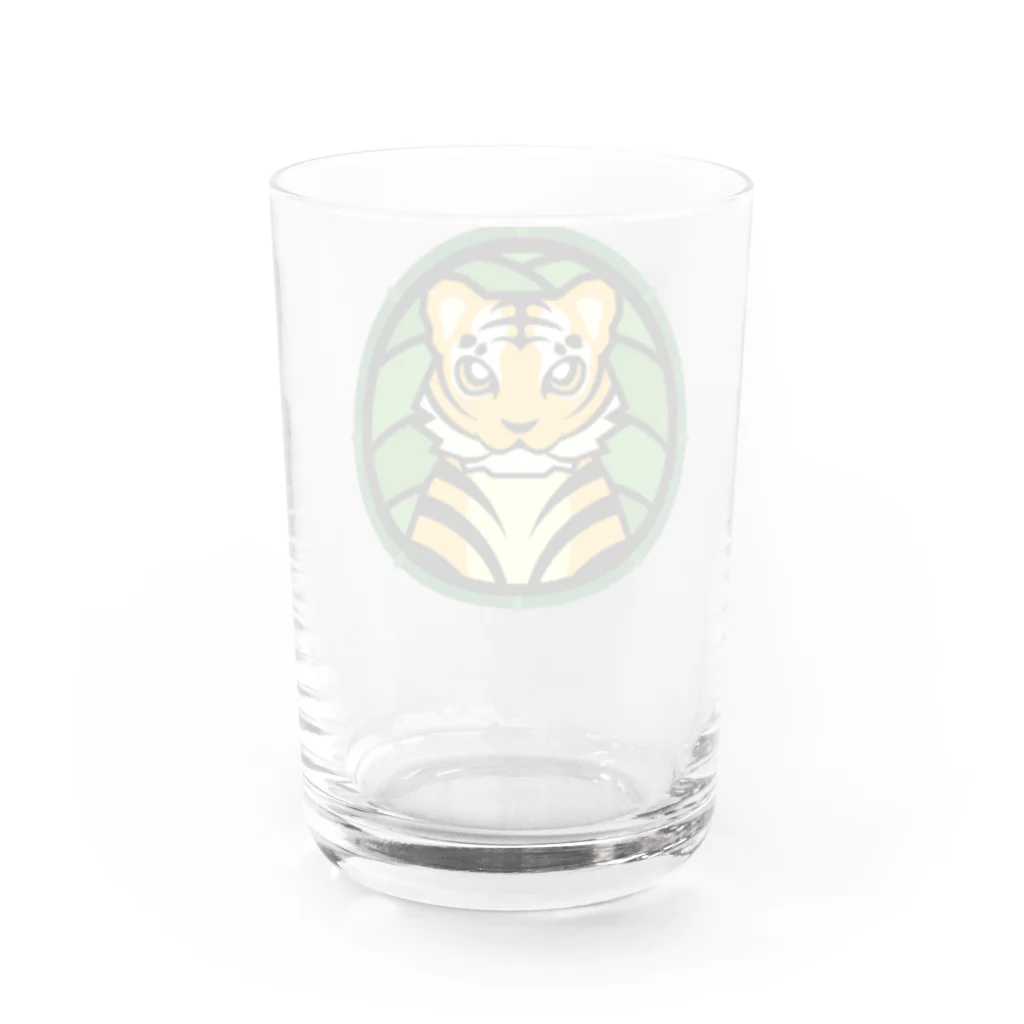 ハナドリカ SUZURI店のバンブーに虎 Water Glass :back