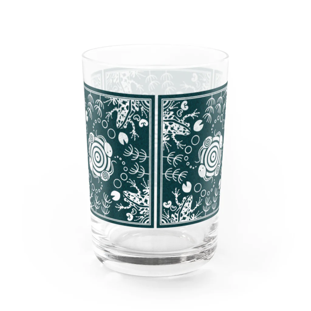 くいなの母のぬまがえるのぬま(レトロタイル風大) Water Glass :back