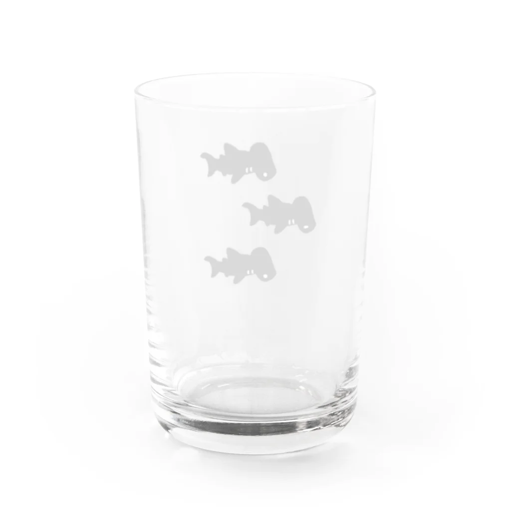 ゆるあにまるのシュモクザメ-シルエット Water Glass :back