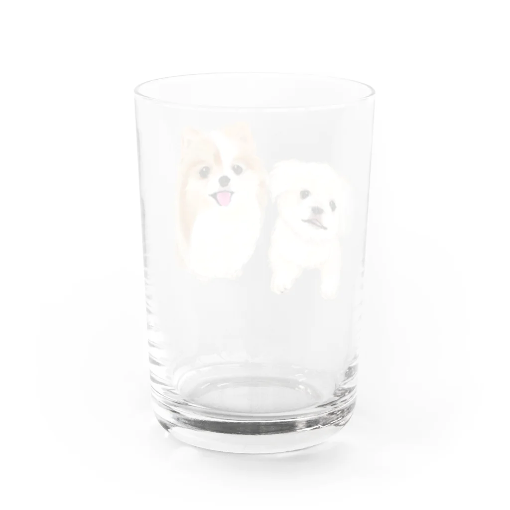 hanapecha_wannyanのポメペキちゃん＆ペキニーズ Water Glass :back