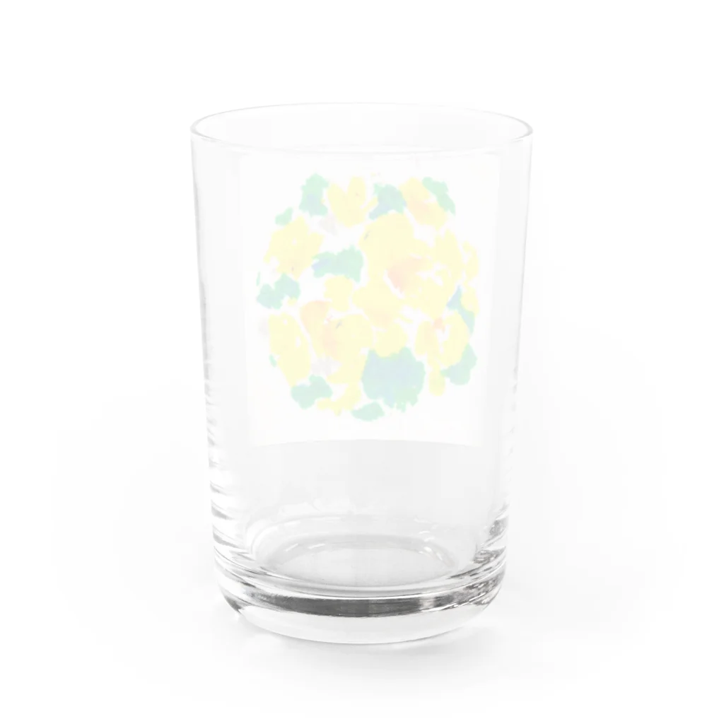 ねこの耳店の黄色い花 Water Glass :back