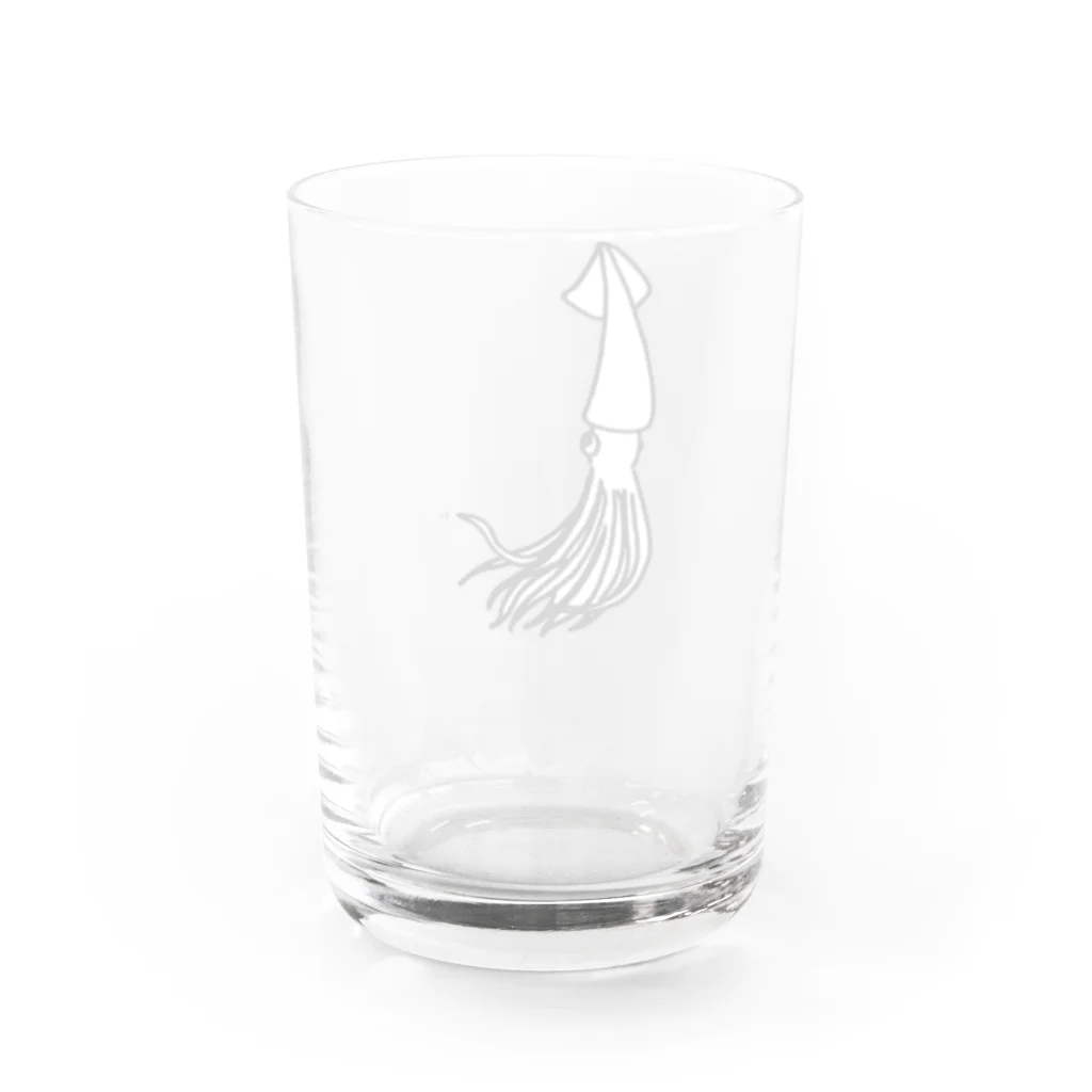 アングラースピリッツのすまし顔のイカくん（文字なしバージョン） Water Glass :back