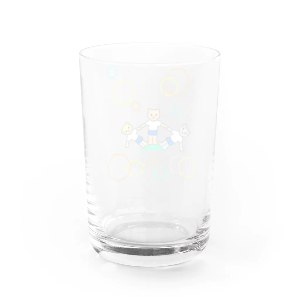 greetenの猫ちゃん組体操　運動会 Water Glass :back