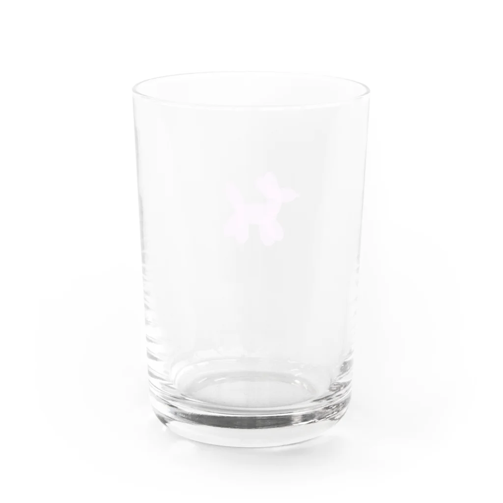 //しゃもん//のバルーン犬　pink Water Glass :back