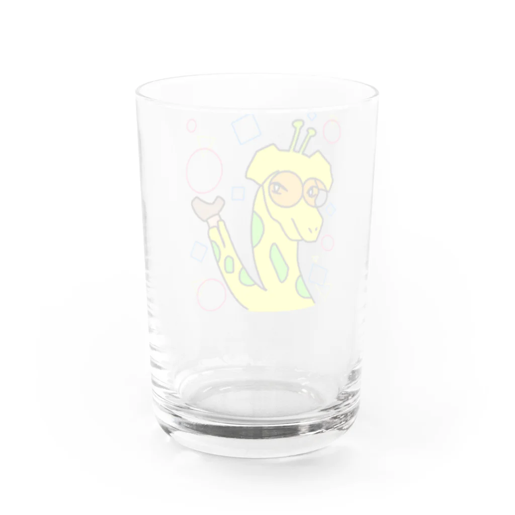 greetenのメガネきりん先生 Water Glass :back