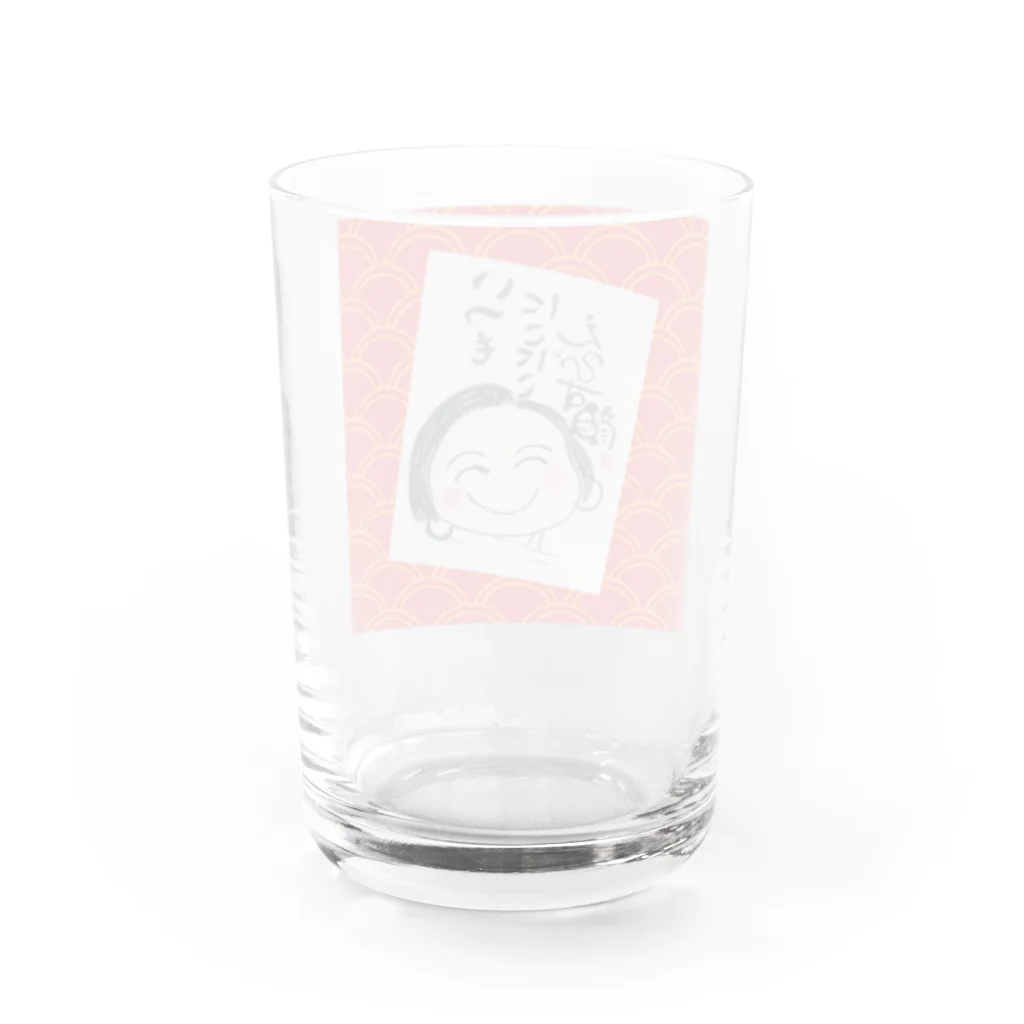 開運ことはのえびす顔かよちゃん(赤) Water Glass :back