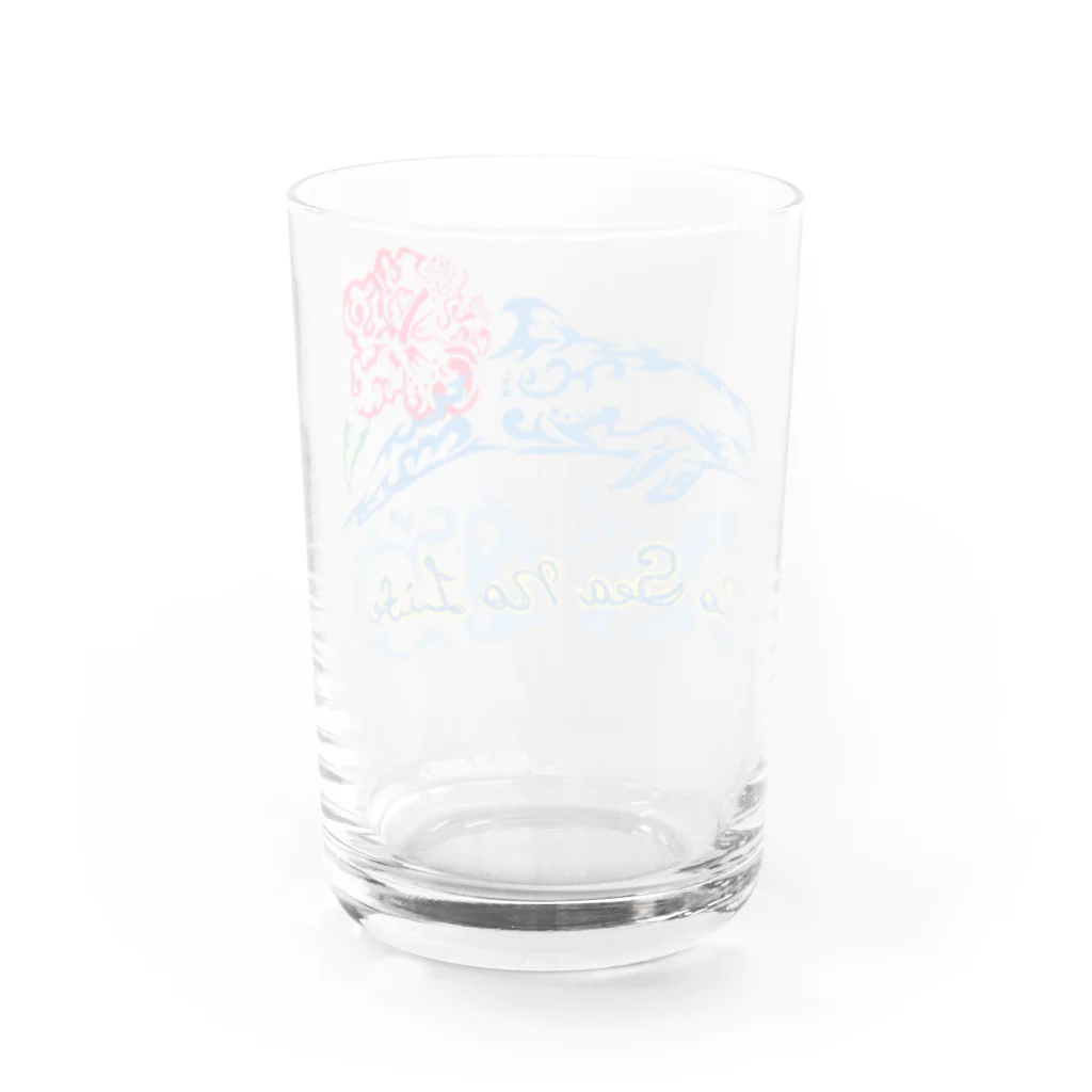 Hiromi🎨のDolphin Summer Vacation Water Glass :back