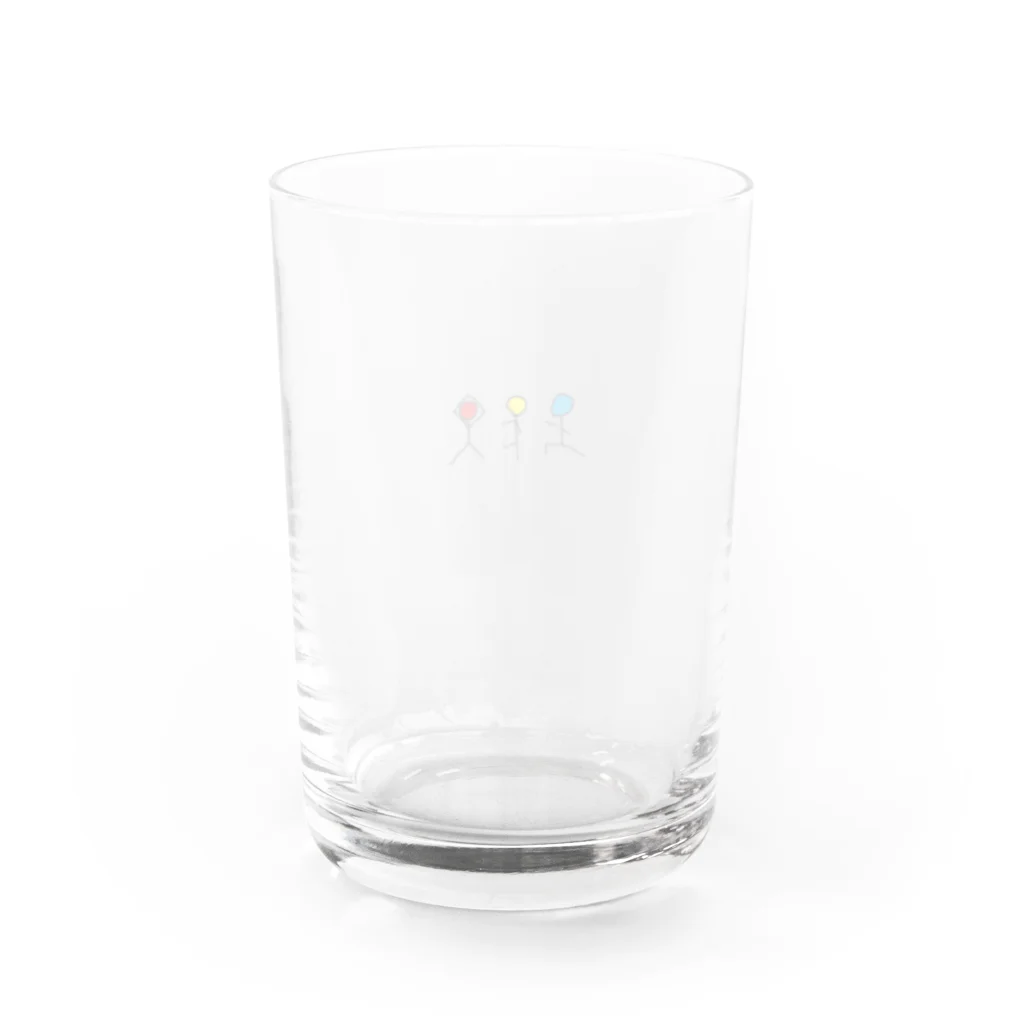 絵の具入れの信号機ヨガぼうにんげんくん Water Glass :back