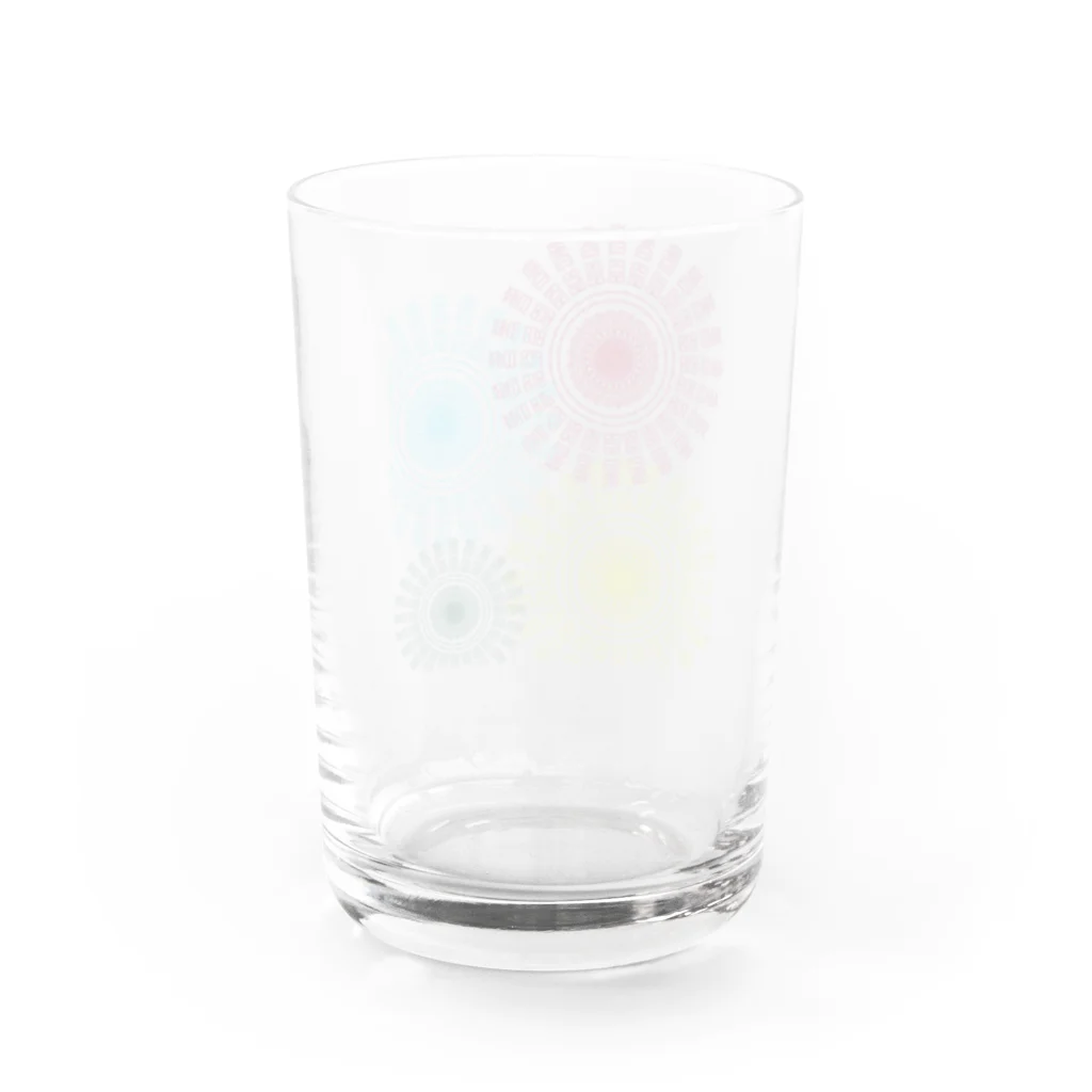 Contemporary　ArtのMandala pattern Water Glass :back