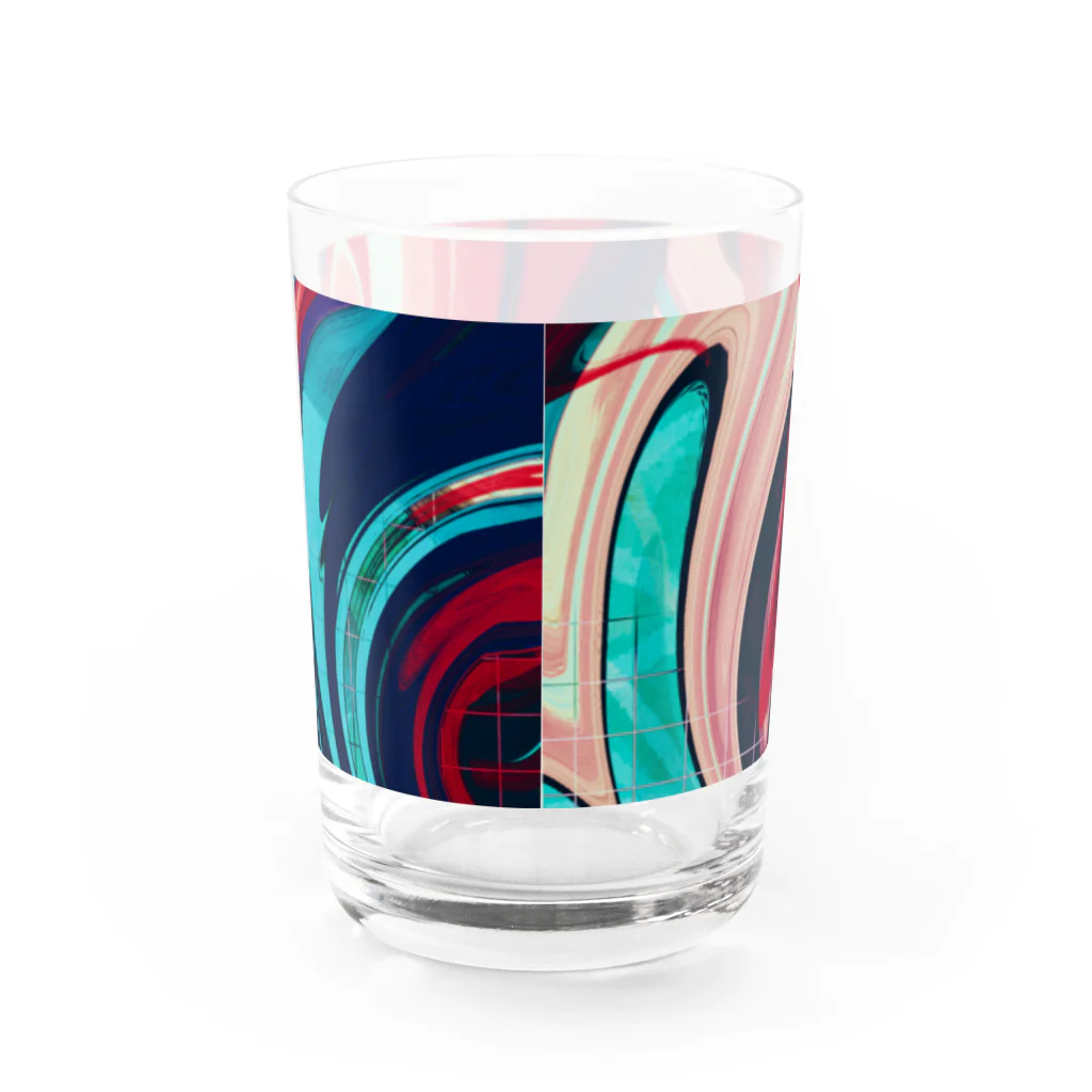 Cana’sアトリエのAbstract art 花 Water Glass :back