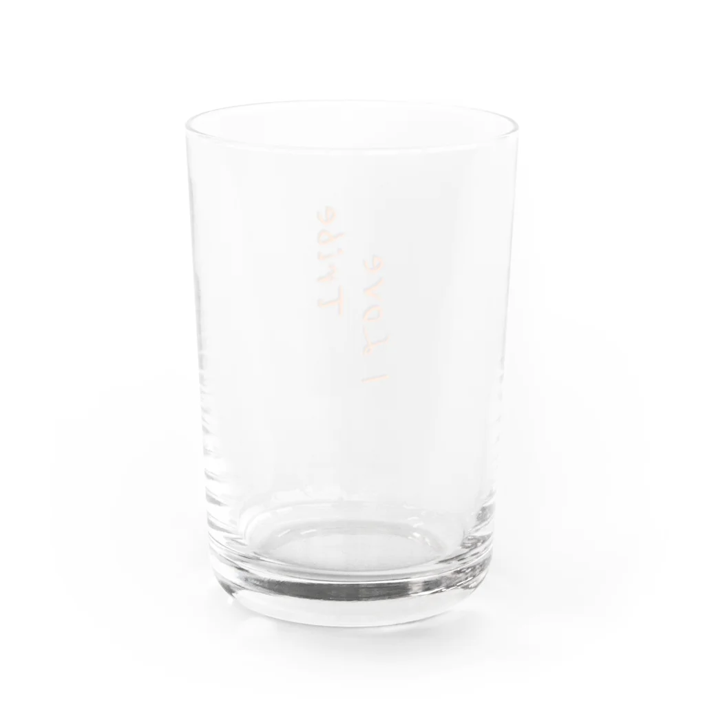 ミラくまのI LOVE Tribe 縦文字 Water Glass :back