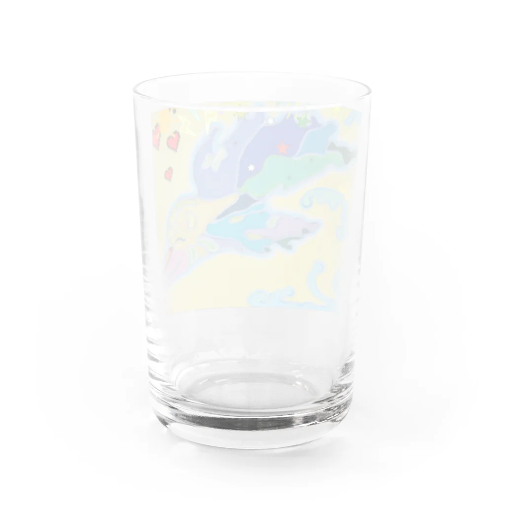 アート工房　甘月蝕(kanngesshoku)『TAaKA』のストアのMary's  tweets『ワーイ、海水浴って最高!!』 Water Glass :back