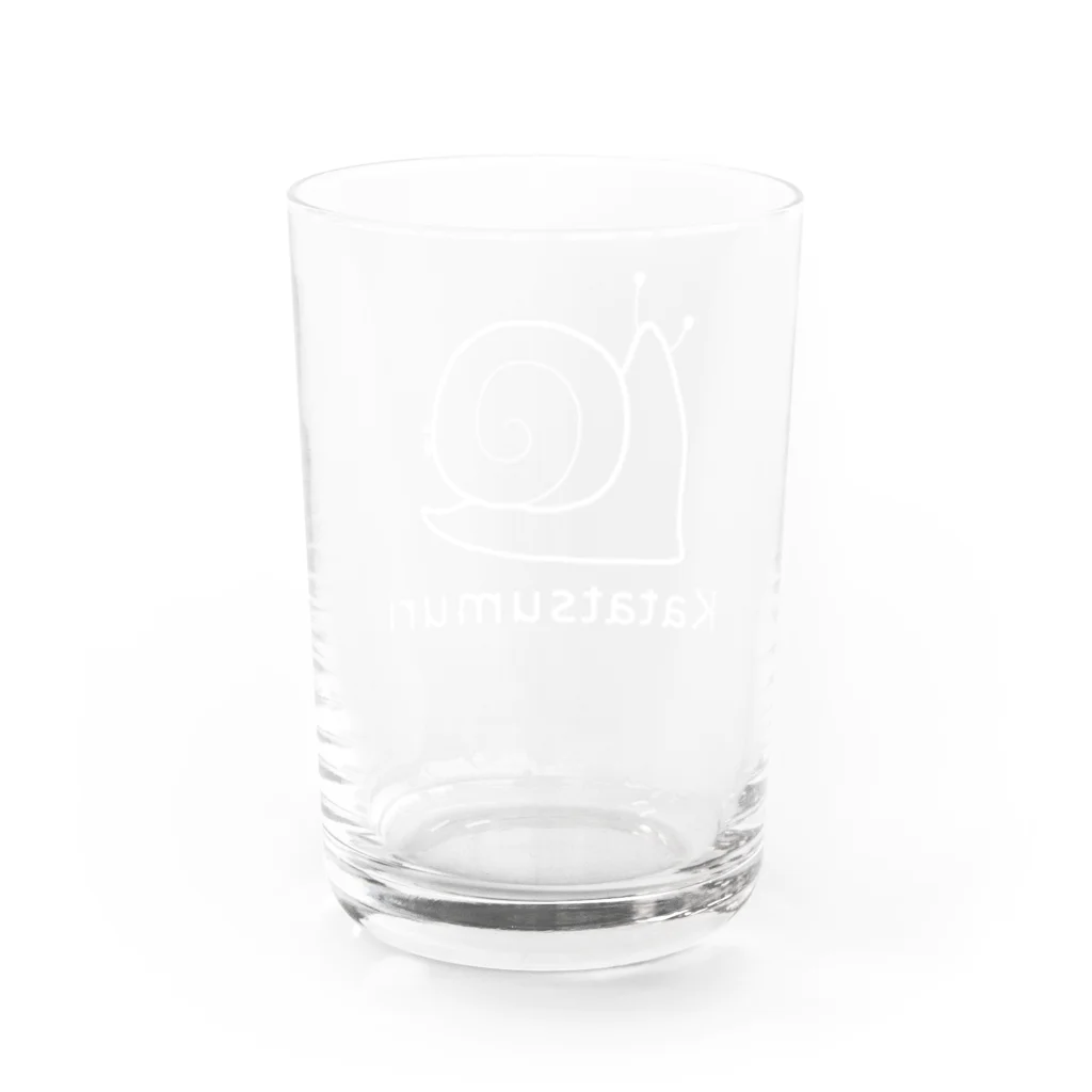 MrKShirtsのKatatsumuri (カタツムリ) 白デザイン Water Glass :back