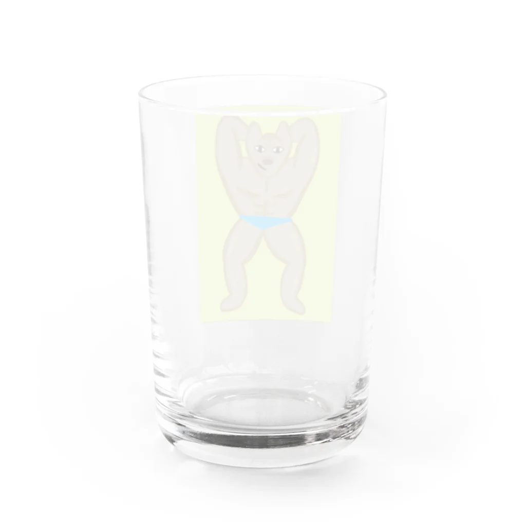 りのりのザウルスのイヌマッスルみんなのあこがれ(背景あり) Water Glass :back