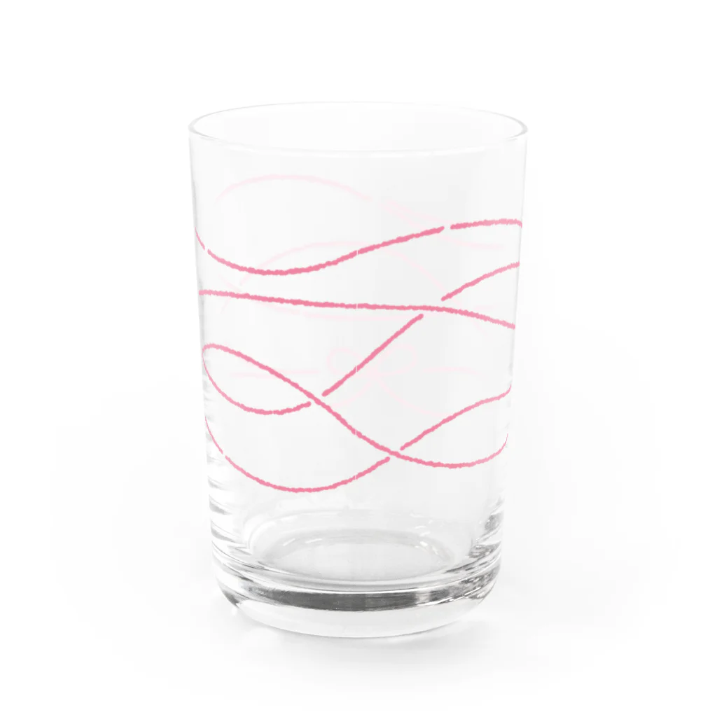 浅沼シオリ｜カップ酒愛好家のリボンぐるぐるグラス（ピンク） Water Glass :back