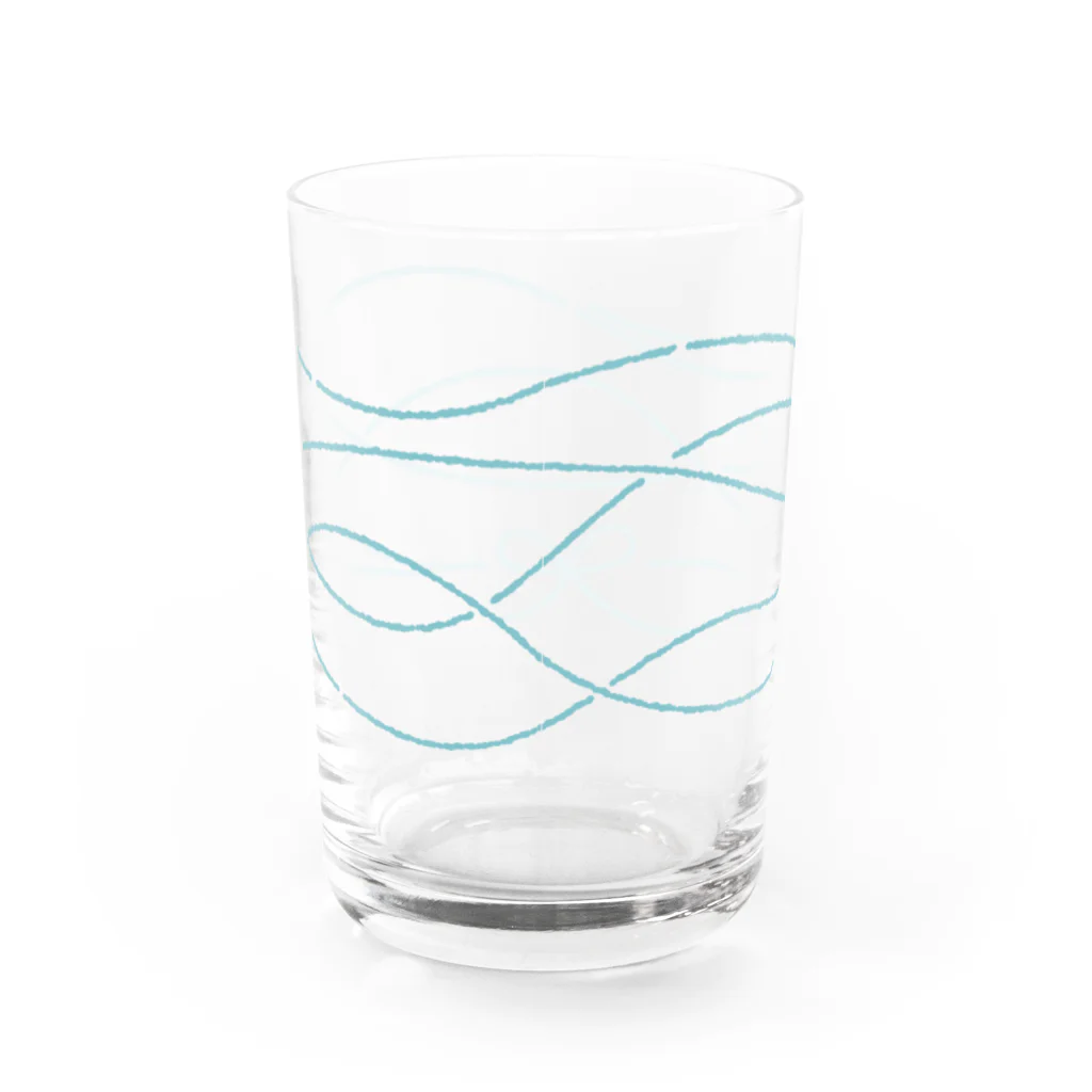 浅沼シオリ｜カップ酒愛好家のリボンぐるぐるグラス（ブルー） Water Glass :back