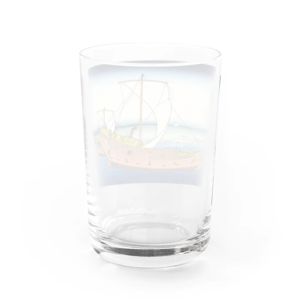 寿めでたや(ukiyoe)の葛飾北斎_冨嶽三十六景　上総ノ海路 Water Glass :back