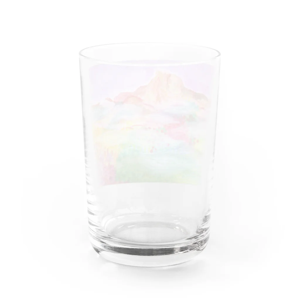 夏休みの山の絵 Water Glass :back