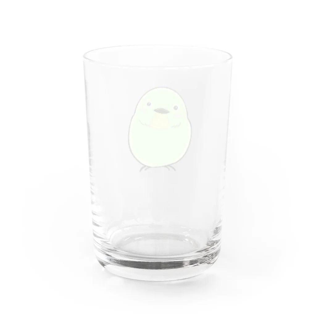 ふくふくSHOPのめじろー手描き風小鳥グッズシリーズー Water Glass :back