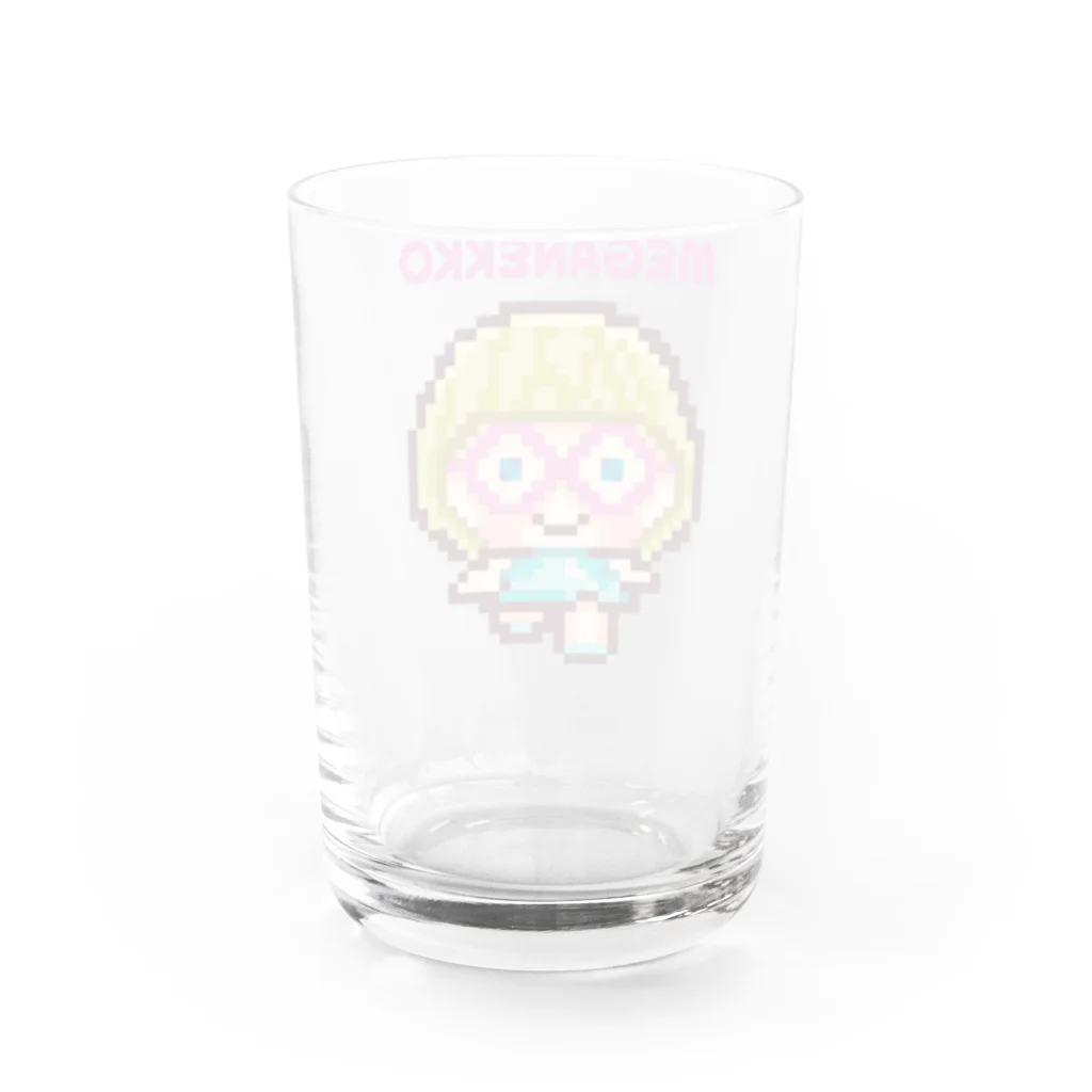 TICTOCのどうぶつショップのめがねっ子（ロゴあり） Water Glass :back