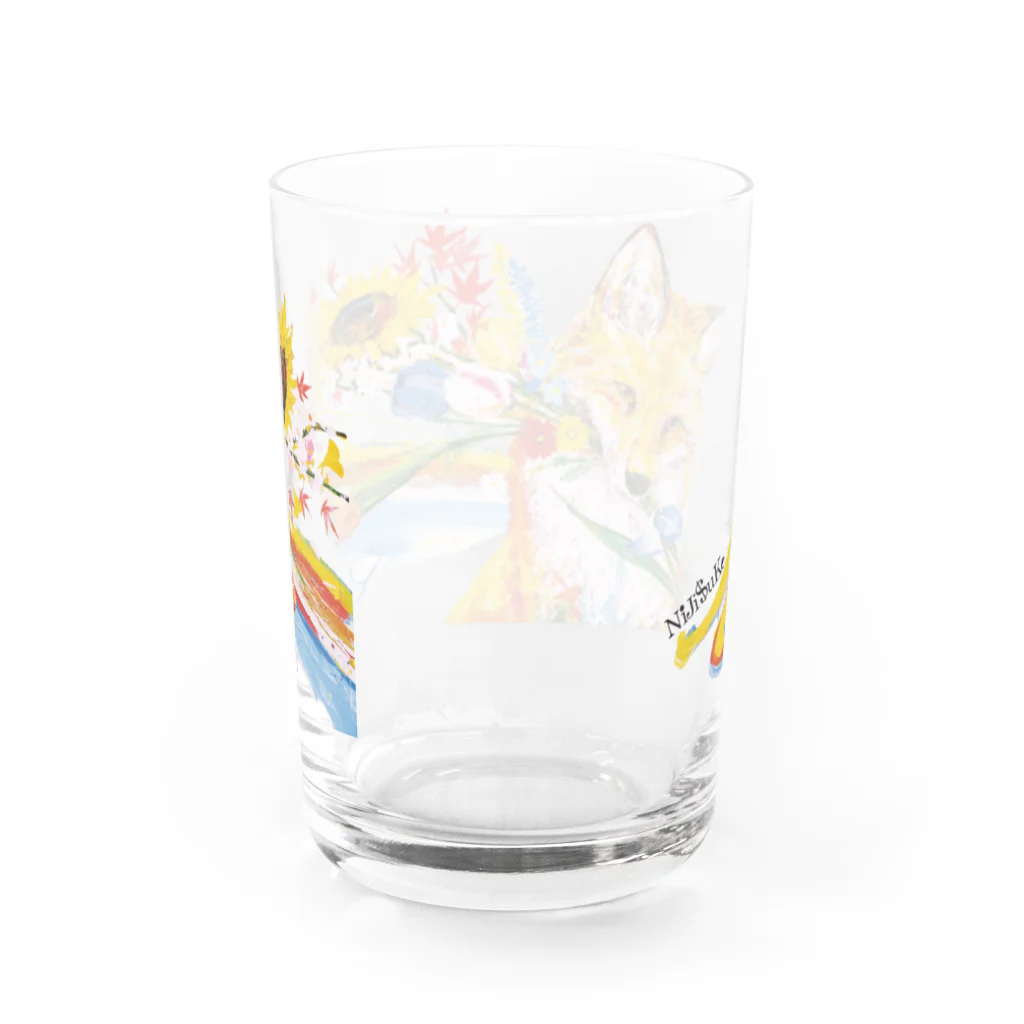 NiJi$uKeの花束狐_グラス Water Glass :back