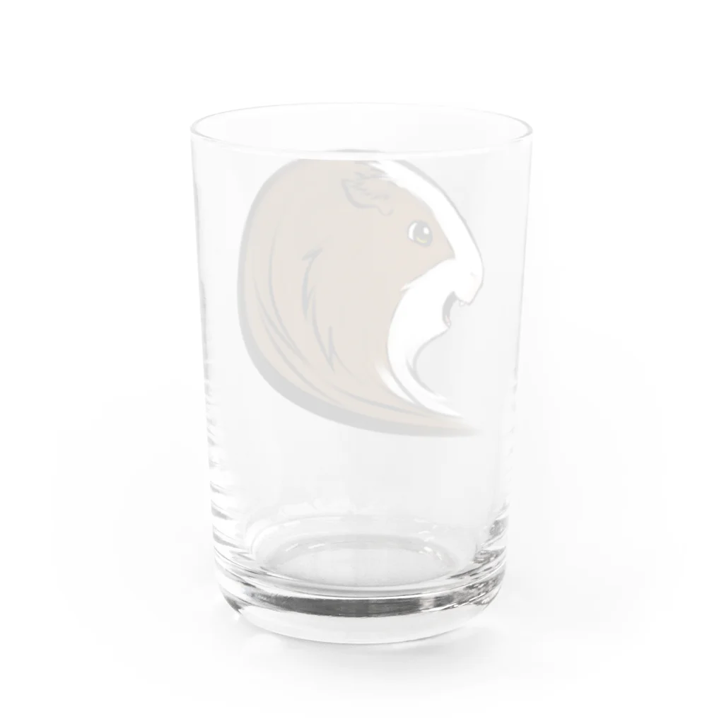 【モルモット】Mugi & Ruki【四国犬】のモルモットのムギちゃん(カラーver) Water Glass :back