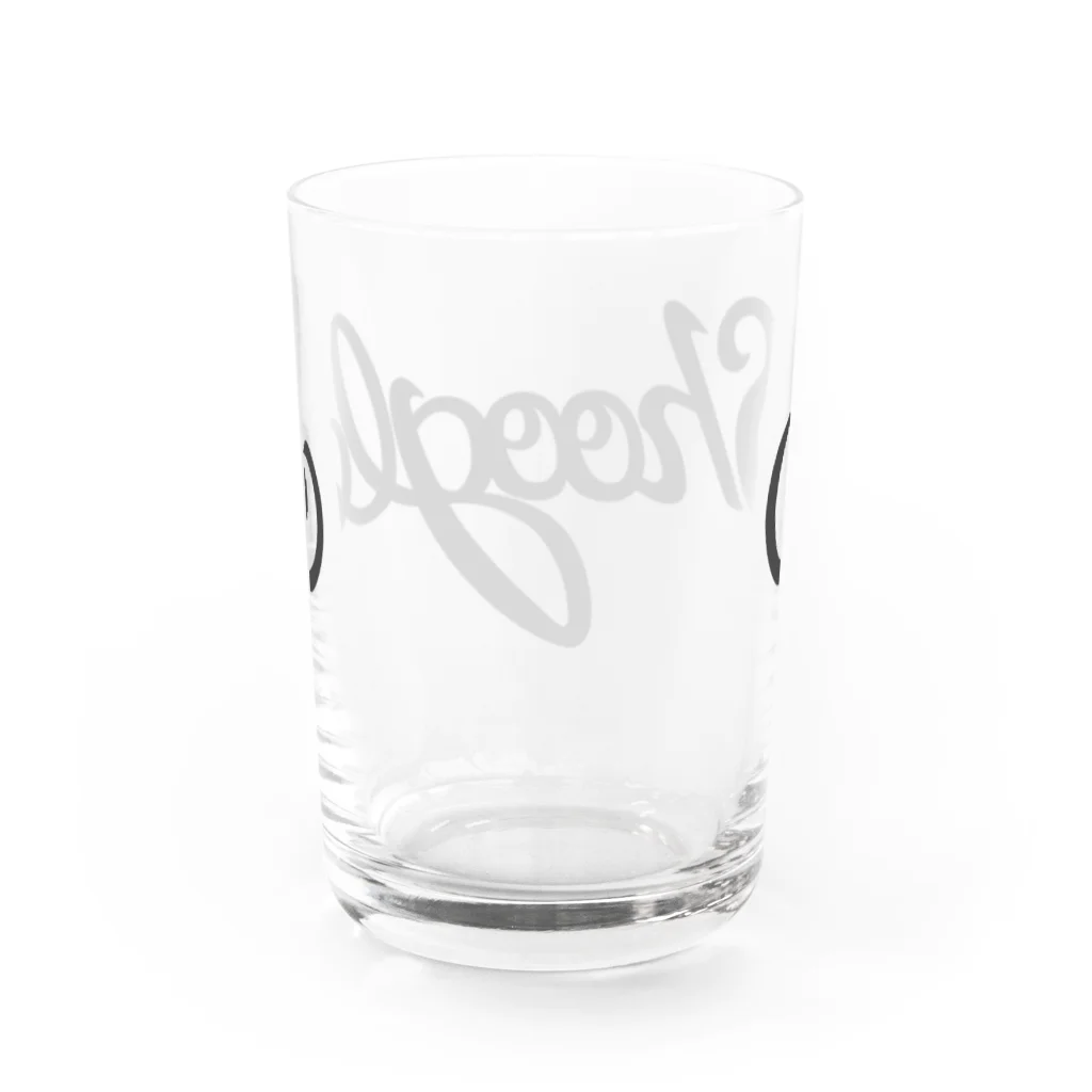 週刊少年ライジングサンズのシューグル(Shoogle)ロゴ 黒字 Water Glass :back