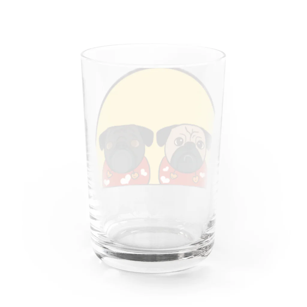 パグのおしなな姉妹のパグのおしなな姉妹 Water Glass :back