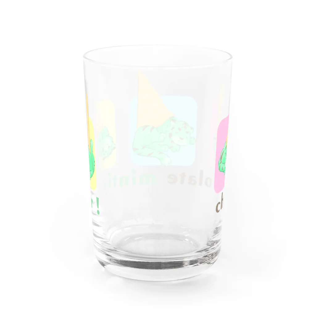 greenshibadog factoryのチョコミンタイガー×3 Water Glass :back