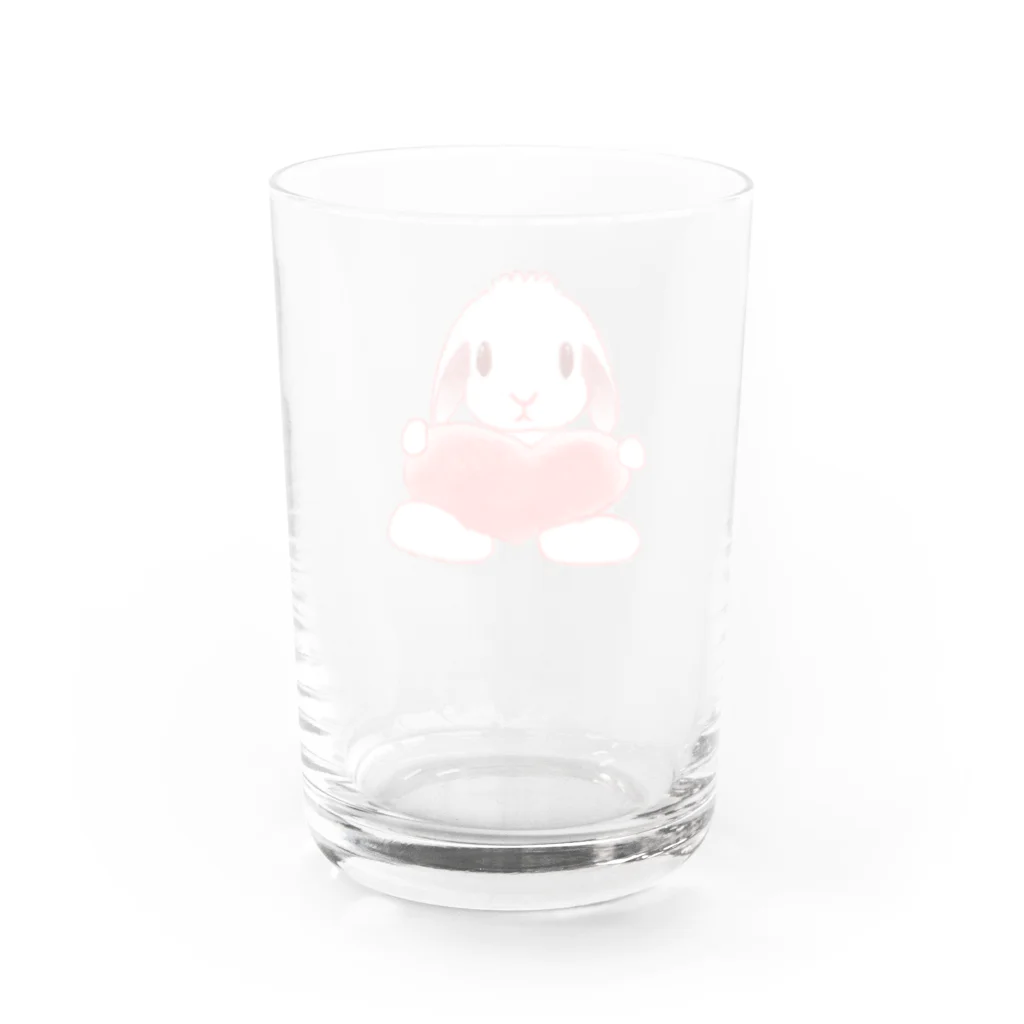 utouch_のハートうさぎ Water Glass :back