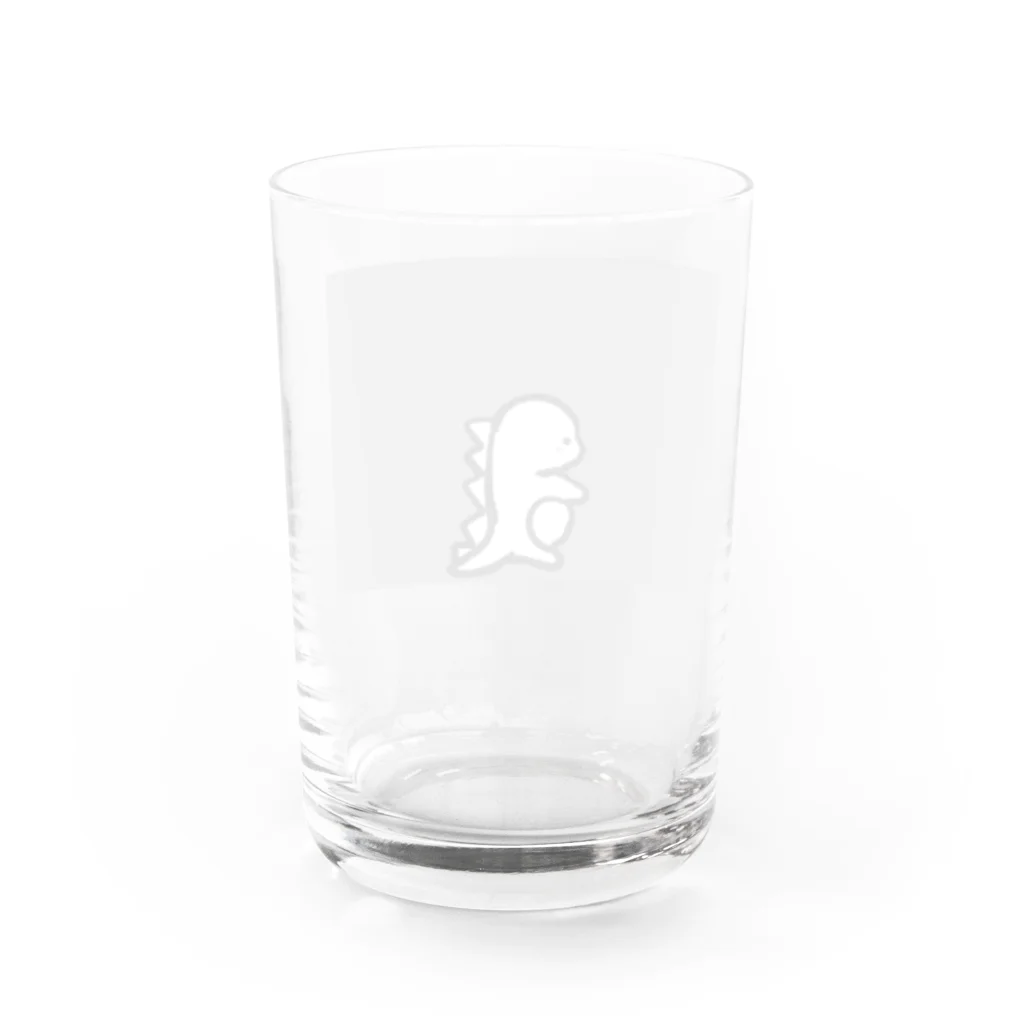 soyo11のゆるかわ恐竜 グレー Water Glass :back