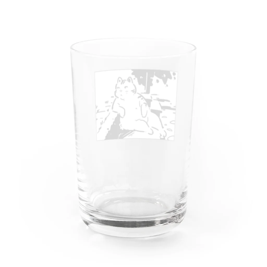 山形屋米店の肘をついてくつろぐ猫 Water Glass :back