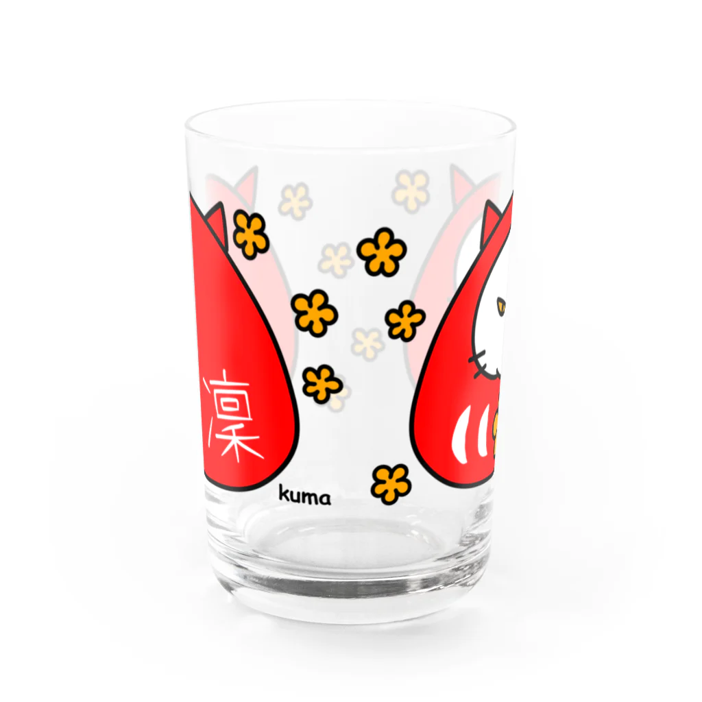 mkumakumaのだるまにゃんこ３ Water Glass :back