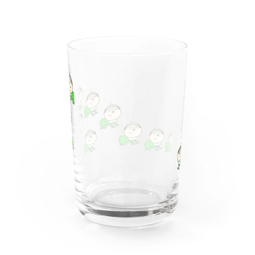 おやじとはんこと雑貨屋matahariのグリーンモンスターワラワラ Water Glass :back