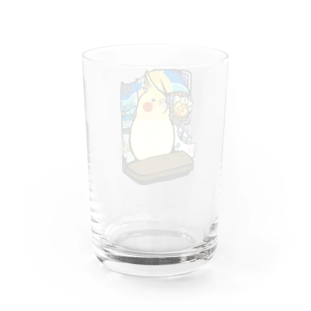 ムクのオカメインコの銭湯 Water Glass :back