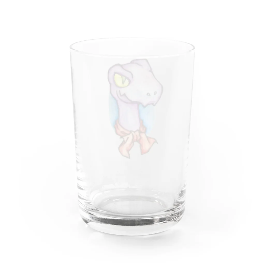 ぽよぽよのヴェロキラプトルの肖像画 Water Glass :back