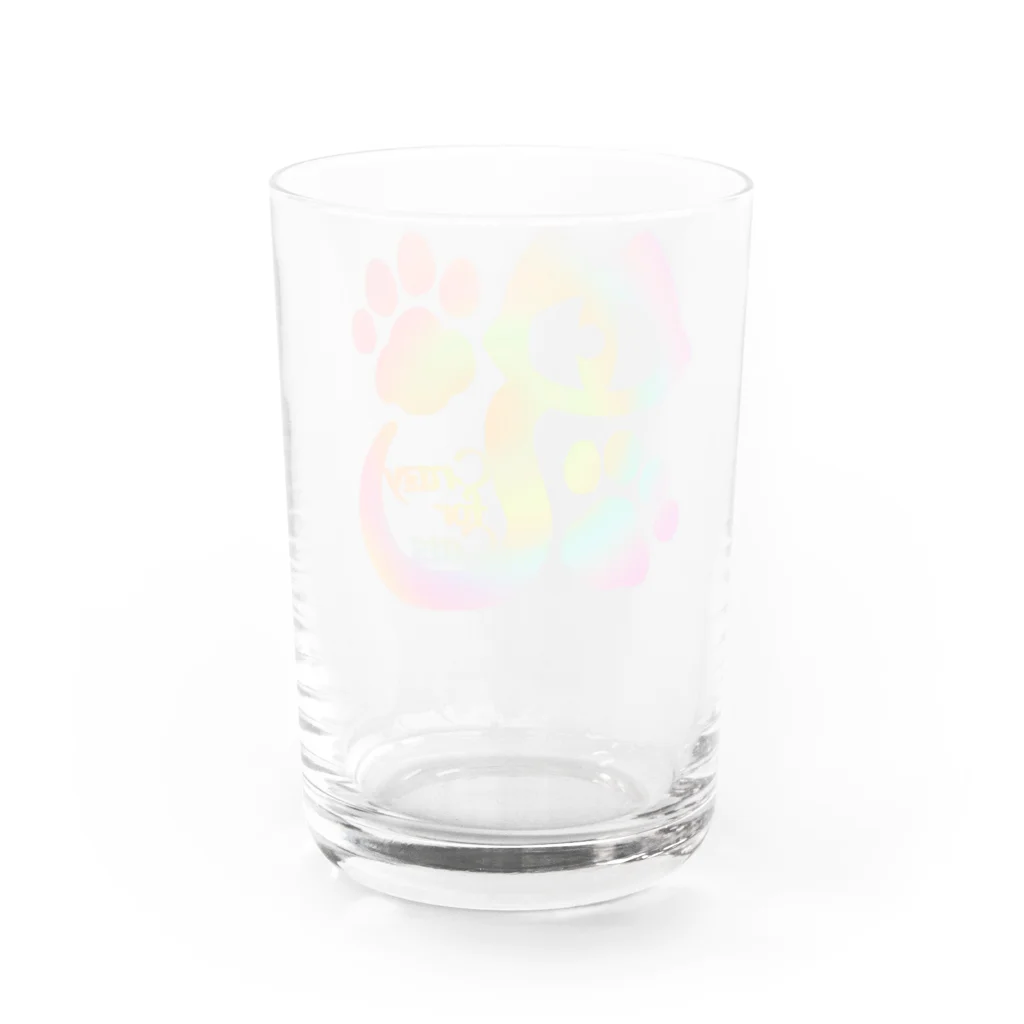 Charamaru Marketのシュール猫（カラフル） Water Glass :back