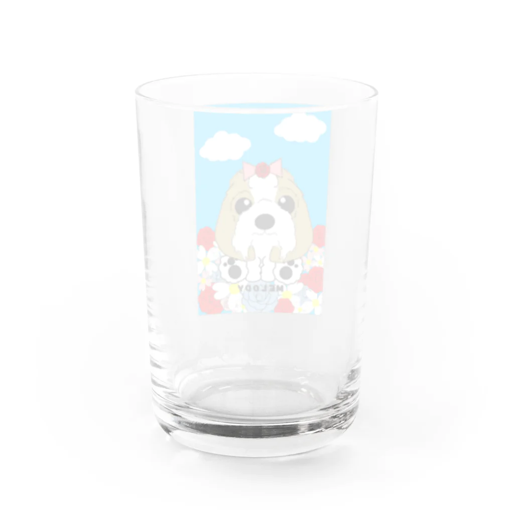 kororeo工房のお花畑けのシーズーちゃん Water Glass :back