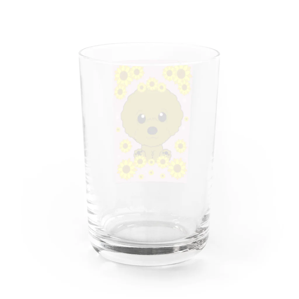 kororeo工房の向日葵の国のトイプードル Water Glass :back