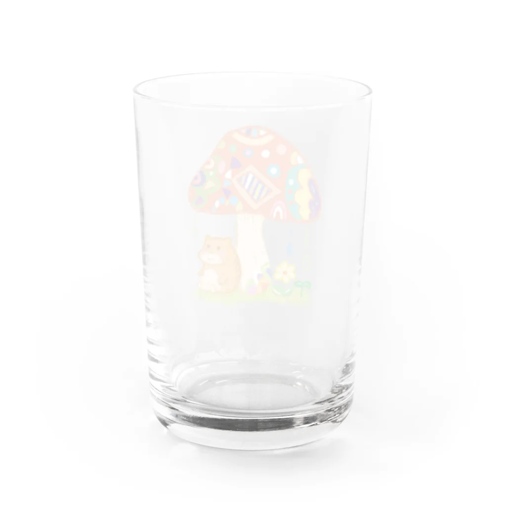 まえださきのハムちゃんの雨やどり Water Glass :back