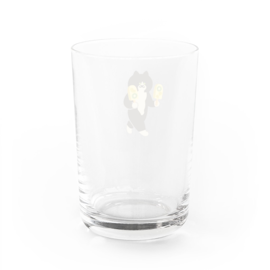 SUIMINグッズのお店のトロピカルアイスをワイルドに運ぶねこ Water Glass :back