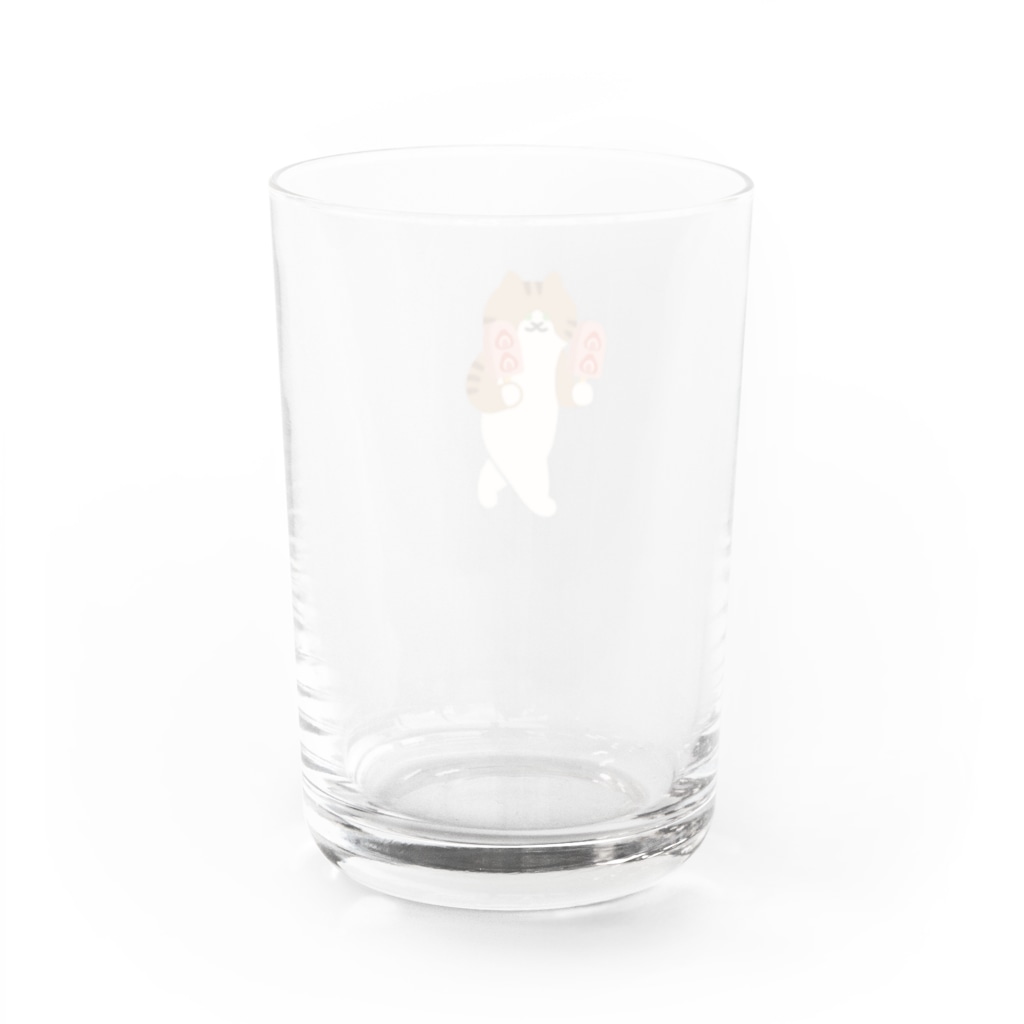 SUIMINグッズのお店のいちごアイスをあざとく運ぶねこ Water Glass :back