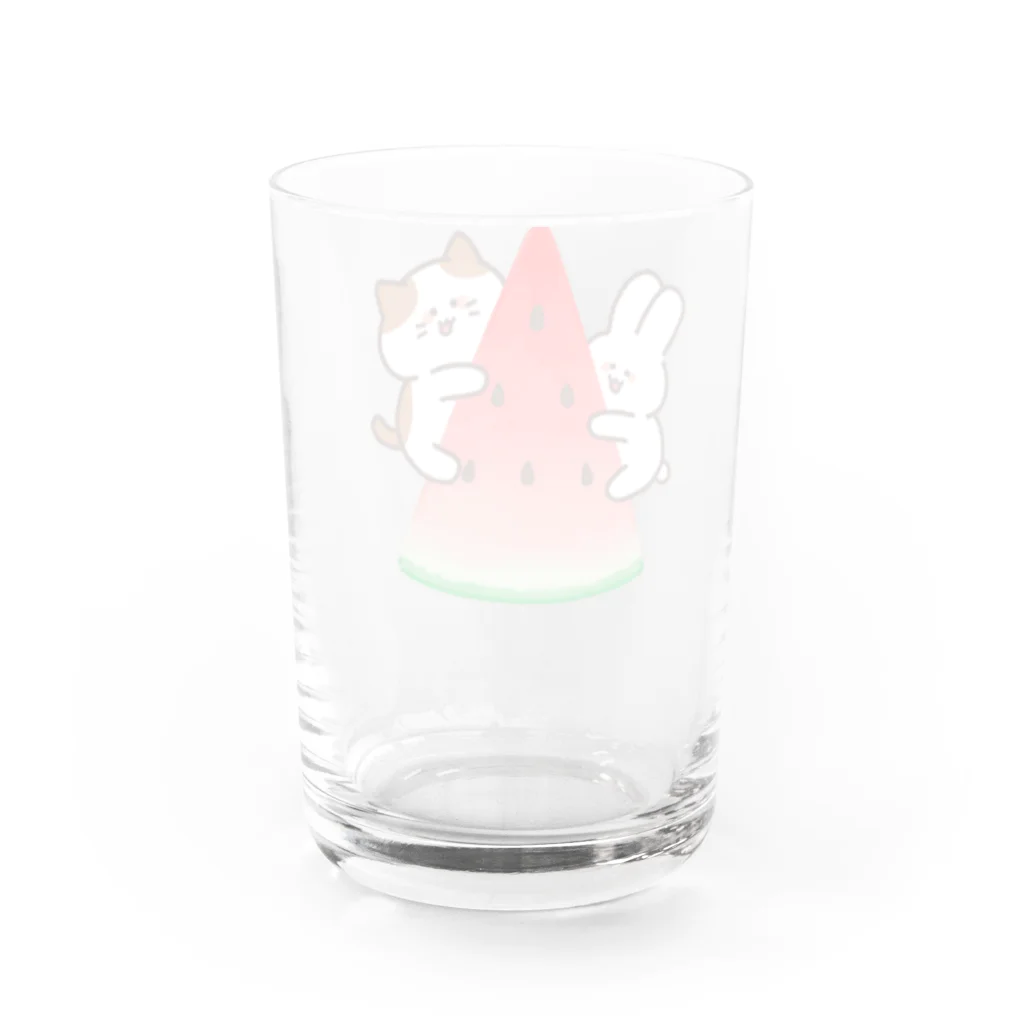  とろろんのスイカ大好き Water Glass :back