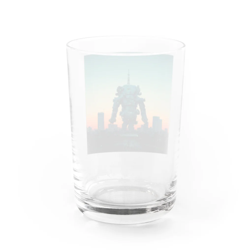 らぱその大きくて不気味なロボットのある夕景 Water Glass :back