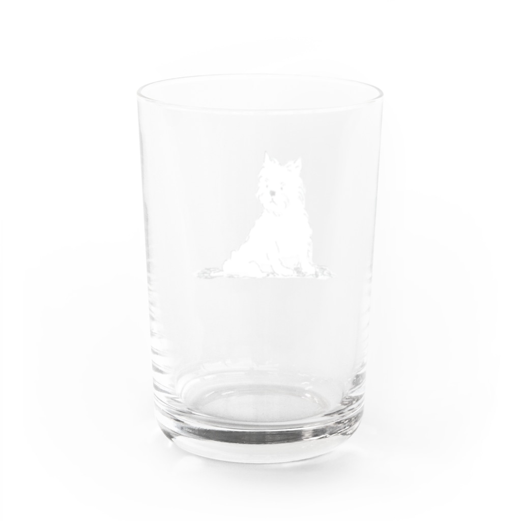 いわまともこのホワイトテリア Water Glass :back